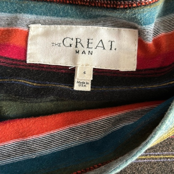 THE GREAT. Multicolor Striped High Waist Shorts - Picture 5 of 10